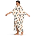 thumbnail image 2 of Xoenoiee Dog Paw Bone Heart Pattern Caftans for Women V-Neck Moomoo Dresses 70s Kaftan Dress Batwing Sleeve Bikini Cover up Lightweight Loungewear Maxi Dress, 2 of 7