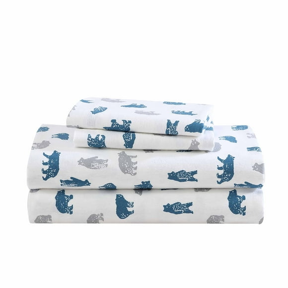 Eddie Bauer- Twin Sheet Set, Cotton Flannel Bedding Set, Brushed For Extra Softness, Cozy Home D