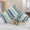thumbnail image 2 of Vintage Stripes Outdoor Pillow Covers Set of 2 Navy Green Beige Striped Retro Lines Waterproof Throw Pillow Case Decorative Square Cushion Cover for Patio Couch Garden Balcony, 20"x12", 2 of 9