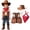 Brick Red, variant on mgoYE Cowboy Cowgirl Outfits for Boys, Toddler Kids Dress Up Role Play Parties Cowboy Kids' Vest & Bandana Set Hat(Brick Red,3-4 Years)