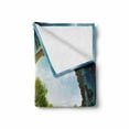 thumbnail image 2 of Earth Soft Flannel Fleece Throw Blanket, Circular Frame with Endless Green Landscape Infinity Clouds Space, Cozy Plush for Indoor and Outdoor Use, 50" x 60", Green Brown Petrol Blue, by Ambesonne, 2 of 6