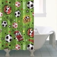 thumbnail image 4 of Green Soccer Comic Pattern Shower Curtain 84"x72" ,Bathroom Decorative Shower Curtains Set with 12 Hooks,Modern Waterproof Washable Shower Curtain, 4 of 6
