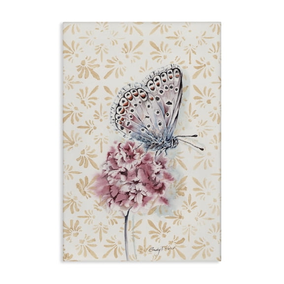 Butterfly & Flower over Pattern Canvas Art, 30 x 45, Made In USA