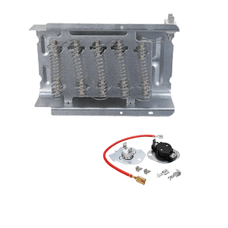 Dryer Heat Element Part 279838 279838 AND 279816 Dryer Heating Element and Thermostat Combo Pack for Whirlpool Kenmore Dryers - *MADE IN USA ()