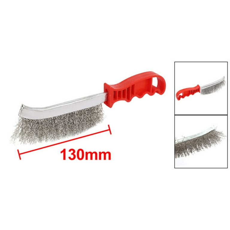 5-inch Area Brush Length Plastic Handle Stainless Steel Scratch Wire Brush  2pcs