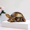 thumbnail image 3 of Estatua de tortuga de resina, colección de mesa, adorno, artesanía, figura creativa de animal Bronce, 3 of 8