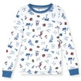 thumbnail image 2 of Sleep On It Boys 2-Piece Super Soft Jersey Long Sleeve Snug-Fit Pajama Set - Football, 3T, 2 of 5