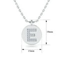 thumbnail image 2 of SuperJeweler E Initial Necklace, Disc Style, in 14 Karat White Gold With 14 Diamonds, With Free 18 inch Chain, for Women, 2 of 3