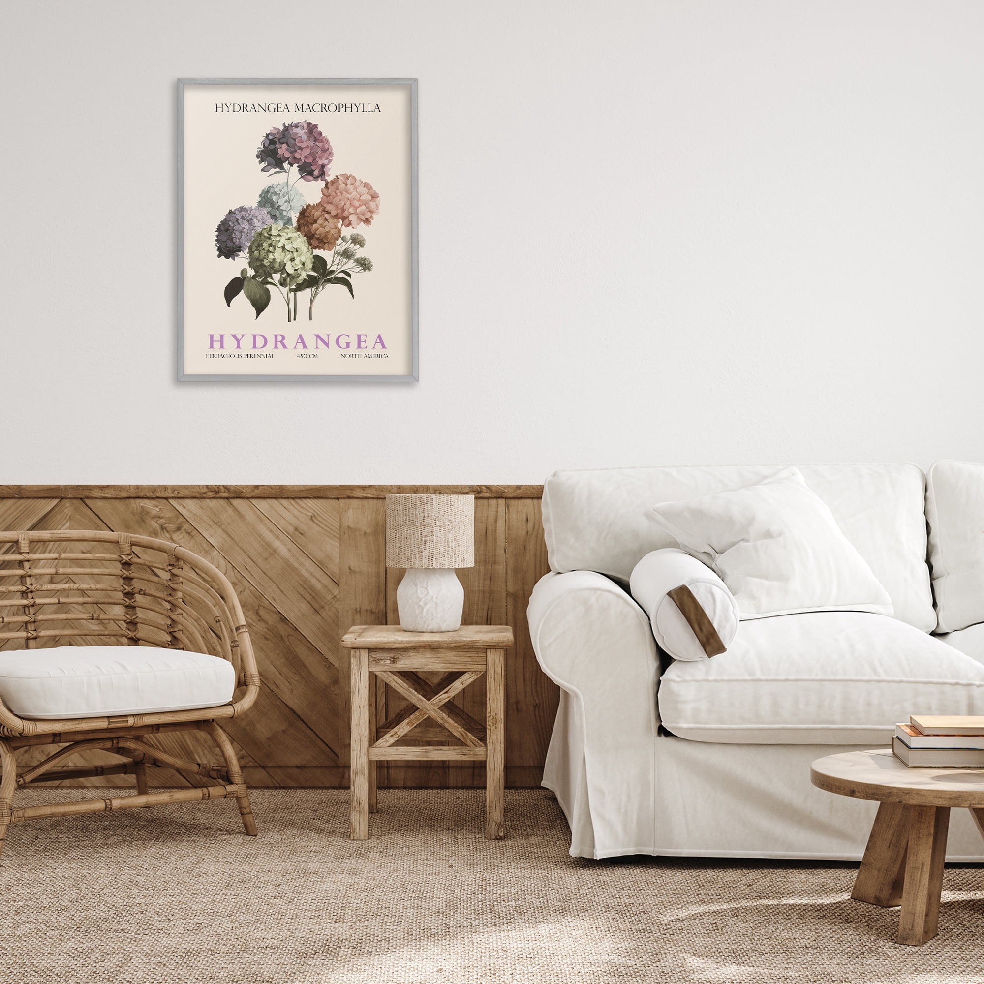 Stupell Industries Nature Hydrangea Bundle Gray Framed Giclee Art, design by Christopher Giampietro