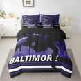 thumbnail image 2 of Erosebridal Baltimore Bedding Sets Queen Size,American Football Comforter Sets with Sheets,Rugby Gamer City Bed in a Bag Queen Size,Stylish Living Room Decoration Reversible,7-Piece, 2 of 7