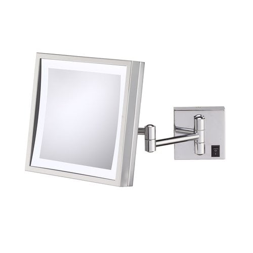 image: Kimball & Young Single Sided Square 3x Magnification LED Wall Mirror (Hardwired)