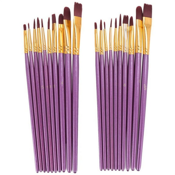 20Pcs Paint Brush Set Artist Brushes for Watercolor, Oil Paintings Canvas, Ceramic, Clay, Wood & Models