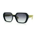 thumbnail image 5 of Womens Geometric Octagonal Classy Plastic Designer Fashion Sunglasses [Black Green - Green], 5 of 7