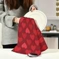 thumbnail image 6 of Valentine's Day Love Heart Kitchen Dish Towel 6 Pack, Soft Absorbent Dishcloths Reusable Hand Towel Washable Tea Towels for Home Kitchen Bar Table Decor, 28 x 18 Inch, 6 of 7