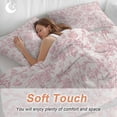 thumbnail image 4 of 3 Piece Farmhouse Pink Duvet Cover Set California King,Microfiber Comforter/Quilt Cover with Corner Ties and 2 Pillowcases,Vintage Flower Leaf Botanical Plant All Season Bedding with Zipper Closure, 4 of 8