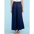 thumbnail image 3 of Made by Johnny Women's Casual Loose Washed Linen Wide Leg Pants with Pockets and Drawstring XL NAVY, 3 of 6
