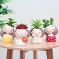 thumbnail image 1 of Garland Girl Succulent Plants Flower Pot Home Gardening Landscape Decor Gift, 1 of 10