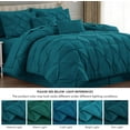 thumbnail image 4 of Chezmoi Collection 10-Piece Bed in a Bag Comforter Set, Pintuck Design, All Season Soft Microfiber Bedding with Sheets, Pillow Shams & Decorative Pillow, Teal, King, 4 of 9