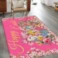 thumbnail image 2 of 3'x5' Area Rugs, Pink Spring Easter Indoor Outdoor Area Rug for Living Room Bedroom, Bunny Eggs Floral Botanical Washable Bathroom Rugs Kitchen Floor Carpet Mats Home Decor Aesthetic, 2 of 8