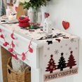 thumbnail image 4 of mubwai Christmas Table Runner Red Pine Trees, Xmas Table Decorations 13x72 Inch, Winter Table Runner with Snow Tree Xmas Balls, for Christmas Table Centrepiece, Indoor Outdoor Home Party, 4 of 6
