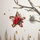 thumbnail image 1 of Adornos de árbol de Navidad para puerta, corona colgante, mini escena de bastón, decoración festiva pequeña, decoración navideña para el hogar, puerta de oficina navideña, marco de metal, 1 of 8