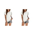 thumbnail image 1 of Minnieouse Camiseta de mujer con volantes de Color sólido cuello estética linda blusa suelta fiesta noche Club verano Top niñas ropa Type7 NO7, 1 of 6