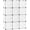 Transparent White, variant on Black 12-cube Plastic Modular Closet Organizer with Doors for Bedroom and Living Room