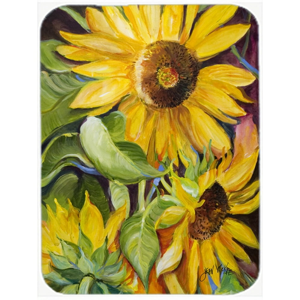 Caroline's Treasures Sunflowers Glass Cutting Board Large