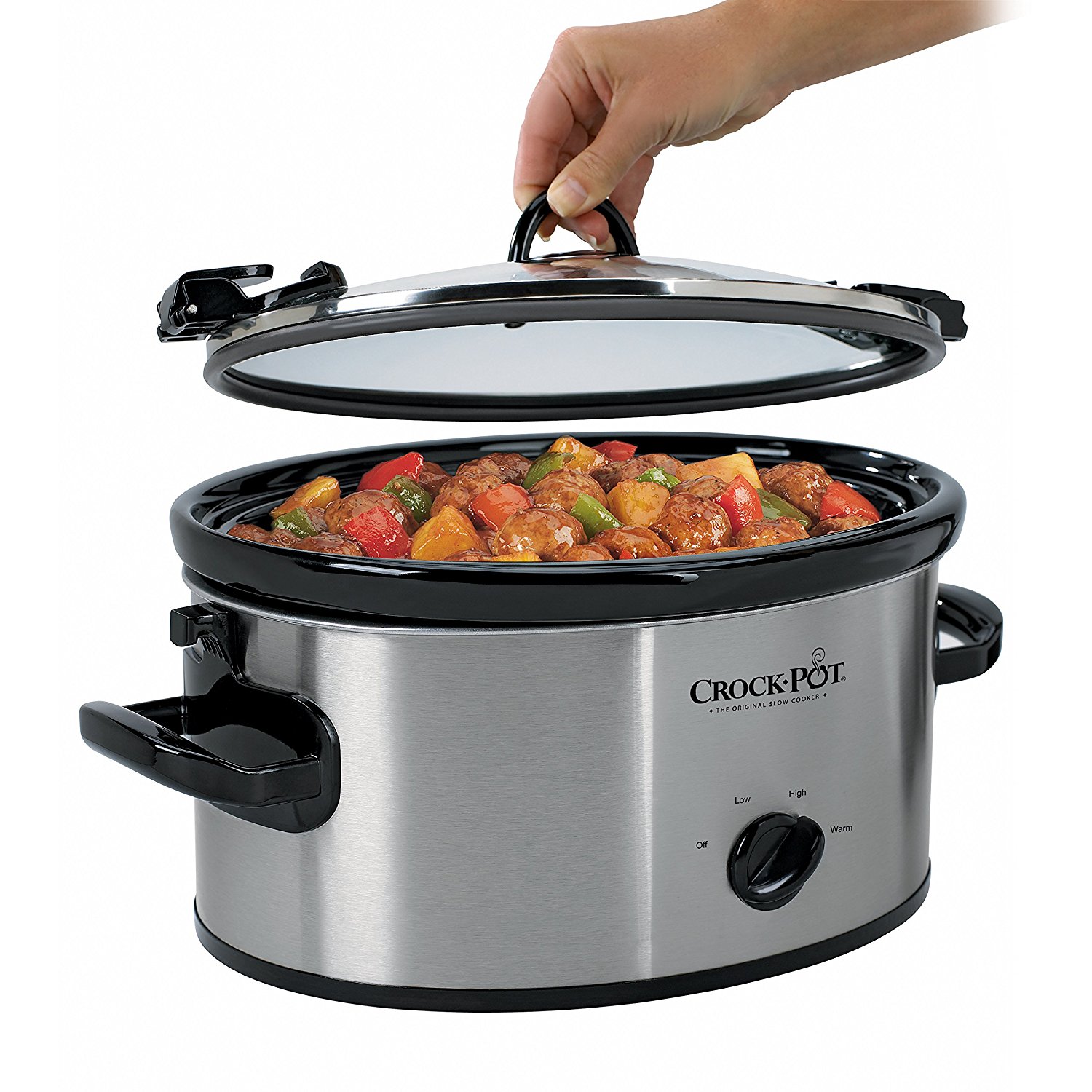 Crock-Pot Cook and Carry 6 Quart Oval Manual Portable Stainless Steel Slow Cooker - image 3 of 8