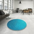 thumbnail image 3 of Ahgly Company Indoor Square Patterned Aqua or Cyan Blue Novelty Area Rugs, 6' Square, 3 of 6