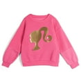 thumbnail image 2 of Barbie Fleece Pullover Sweatshirt and Jogger Pants Outfit Set Toddler to Big Kid, 2 of 5