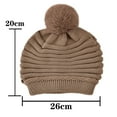 thumbnail image 3 of Yigetop Winter Hats for Women Woolen Hat Women's Fashion Wrap Hat Warm Ear Protection Windproof Knit Hat Hairball Hat Beanie for Women Beige One Size, 3 of 4