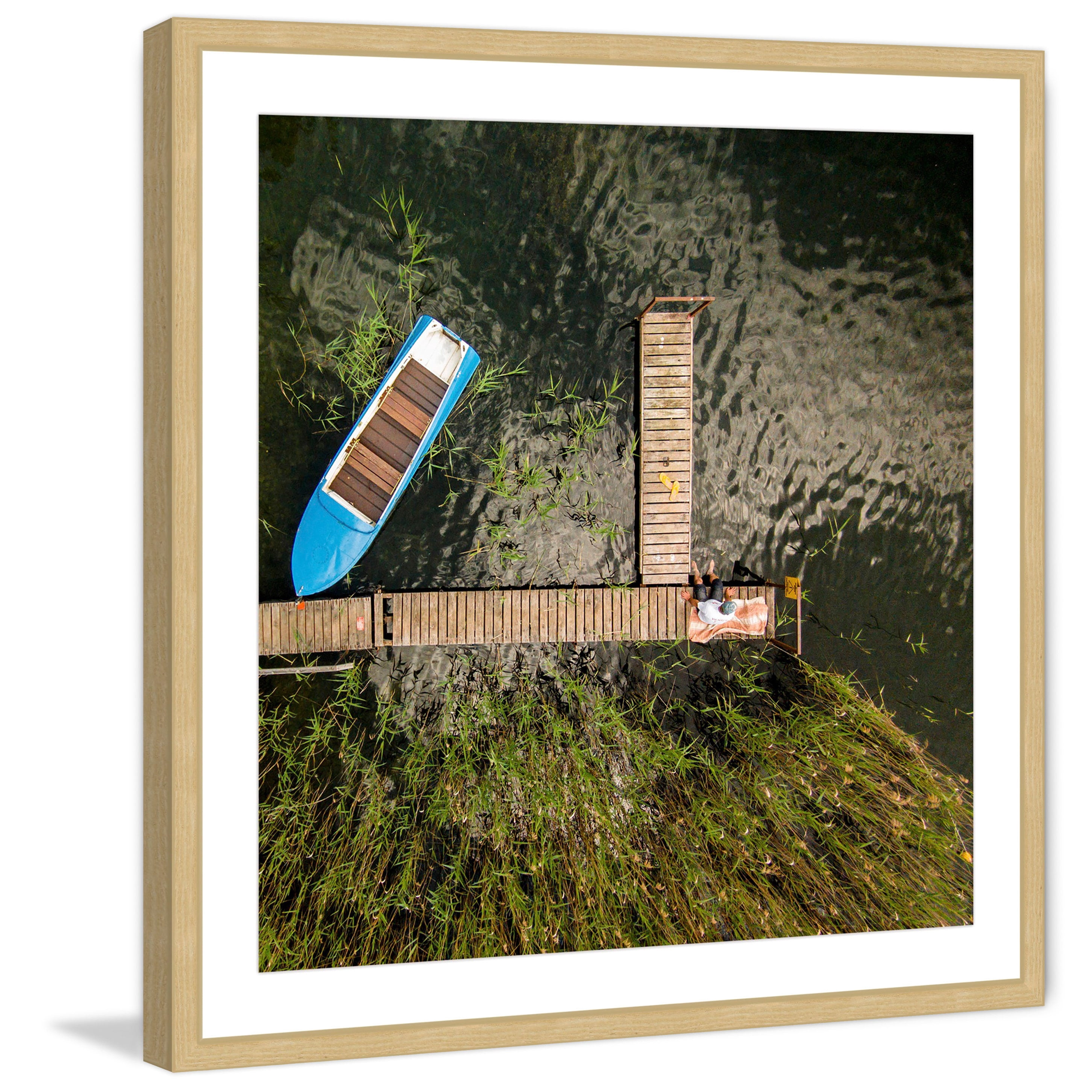 "Blue Boat" Framed Painting Print
