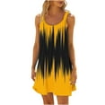 thumbnail image 4 of TAGOLD Womens Summer Dress,Plus Size Casual Dress for Womens,Women Fashionable Sleeveless Round Neck Printed Loose Long Dress Yellow L, 4 of 5