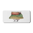 thumbnail image 1 of Cartoon Computer Mouse Pad, Winter Fox in a Coat Red Scarf Plain Background, Rectangle Non-Slip Rubber Mousepad X-Large, 35" x 15" Gaming Size, Multicolor, by Ambesonne, 1 of 2