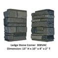 thumbnail image 2 of 4-Pack Faux Ledge Stone 90 Degree Outside Corner Pieces for Stacked Wall Panels, 13H x 10W x 4D inches, Volcano Ash (Dark Gray), 2 of 4