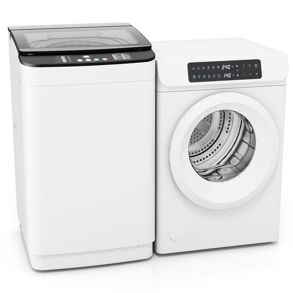 Auertech Portable Washer and Dryer Combo Set 25 lbs Fully Automatic Washing Machine 3.5 Cu.ft Clothes Dryer