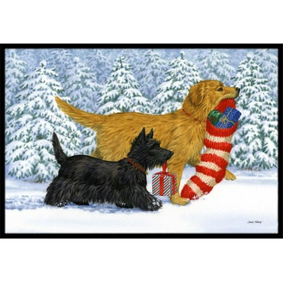 Golden Retriever Keep Up There- Scottie Indoor or Outdoor Mat- 24 x 36