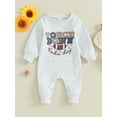 thumbnail image 2 of Bagilaanoe Baby Girl Boys Fall Jumpsuit Newborn Letter Print Long Sleeve Bodysuit 3M 6M 12M 18M Infant Casual One Piece Romper, 2 of 9