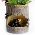 thumbnail image 4 of Macetas de flores artificiales Macetas de bonsái con lindos animales para oficina Balcón y jardín (Oso negro) JFHHH pequeña, 4 of 5