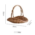 thumbnail image 2 of Lypsnake Handwoven Wicker Harvest Basket with Handle,Lightweight Oval Woven Storage Basket for Fruit Flower Vegetable Gathering, Rustic Portable Wicker Tray for Wedding Decor Picnic Garden Layout, 2 of 6