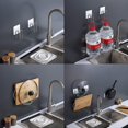thumbnail image 3 of Soporte para tapa de olla, soporte para tapa de olla de acero inoxidable sin perforaciones, montado en la pared, longitud ajustable (un par) Baobao, 3 of 5