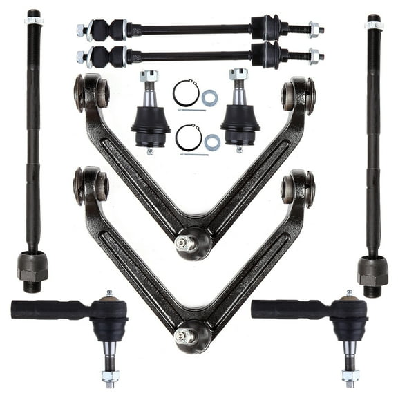 ECCPP 10PCs Upper Control Arm And Ball Joint   Inner and Outer Tie Rods Assembly   Sway Bar Links Fit for Dodge Ram 1500 4WD 2002 2003 2004 2005