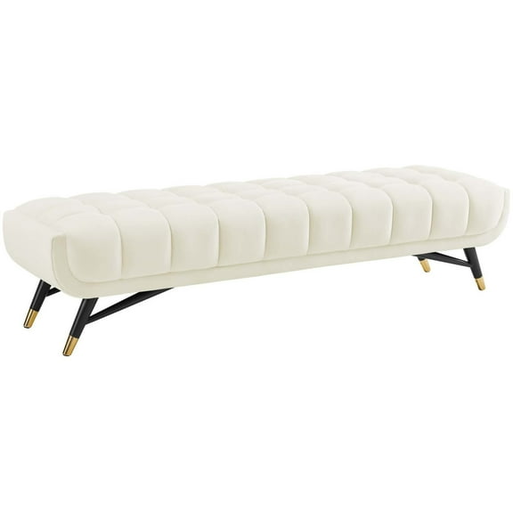 Modway Adept Performance Velvet Bench in Ivory