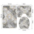 thumbnail image 3 of Gray Marble Gold Hexagon Pattern Bathroom Rugs Sets 3 Piece,Toilet Cover Set,Absorbent Non Slip Bathroom Mats Sets with U-Shaped Contour Rug Toilet Rug Set, 3 of 5