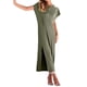 thumbnail image 3 of Lucakuins - Vestido de playa informal de verano para mujer, color sólido, manga corta de murciélago, cuello redondo, vestido dividido Lucakuins  moda, 3 of 8