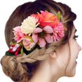 thumbnail image 2 of XASZHN Flower Hair Side Combs Slide Clips Floral Bows Hairpins Set Pink_003 One Size, 2 of 6