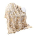 thumbnail image 1 of Panxico Sofa Blanket,Throw Blanket,Throw Blanket for Couch Fall Throw Blankets with Tassel Fall Decoration Throw for Sofa Colorful Throw 50Bedding,,Yellow,Clearance, 1 of 1