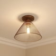 thumbnail image 4 of Yep by Golden Lighting Carver 1-light Semi-Flush Mount in Copper Patina, 4 of 7