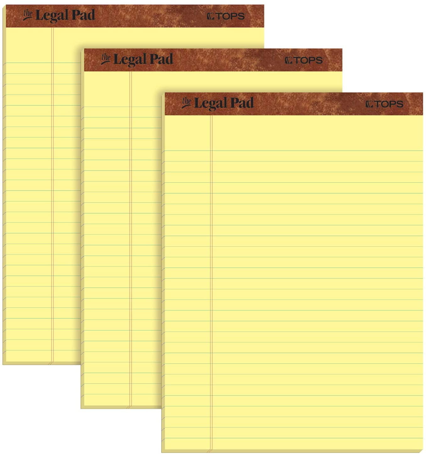 TOPS The Legal Pad Legal Pad, 81/2 x 113/4 Inches, Perforated, Canary